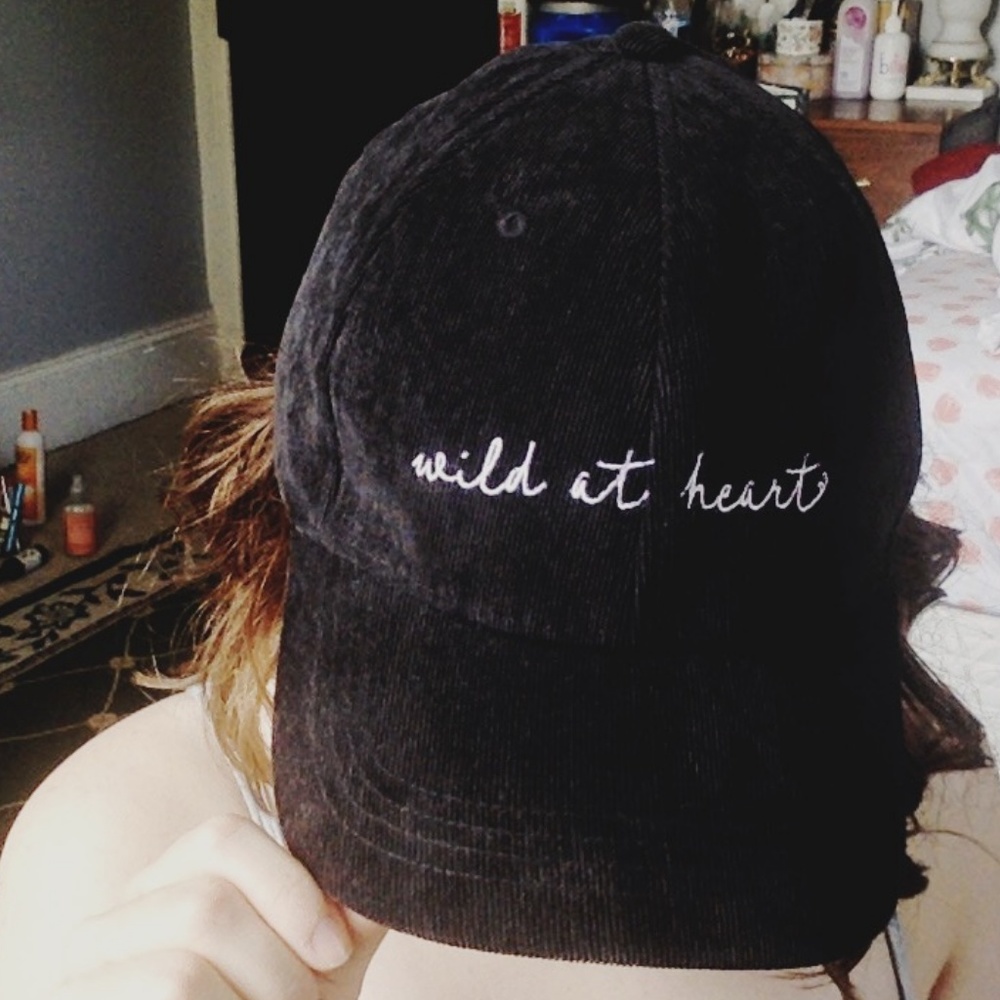 Free People Wile at Heart Black Corduroy Hat